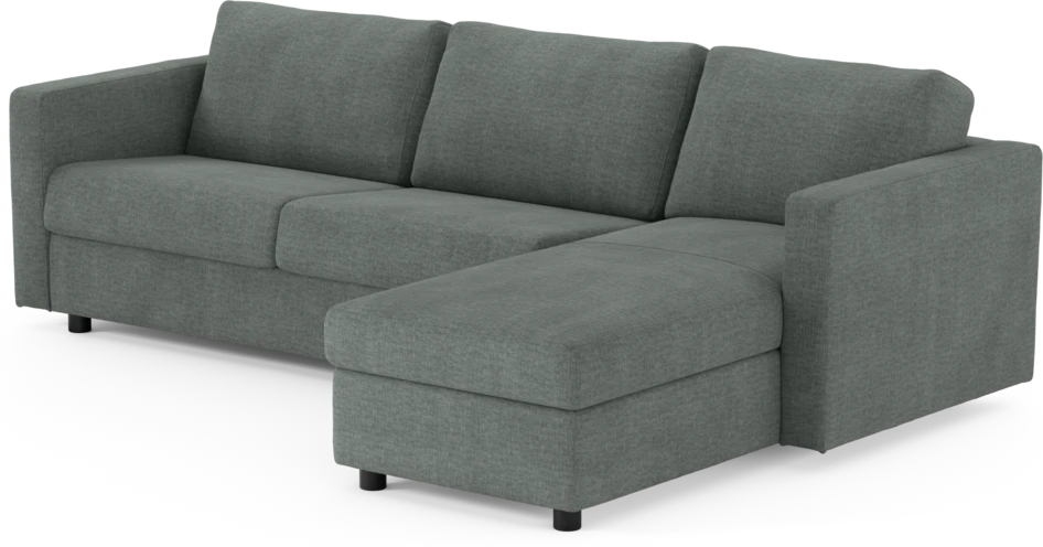 Lindö - Bäddsoffa 2,5-sits med schäslong, vändbar - Grå