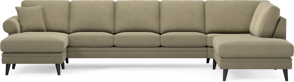 Eden - 3-sits soffa med schäslong vänster och divan höger - Beige