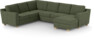 Friday - Hörnsoffa, 2+3-sits med schäslong höger - Grön