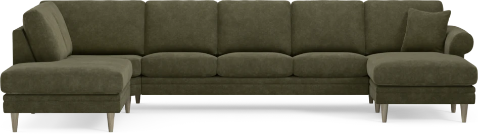 Eden - 3-sits soffa med divan vänster och schäslong höger - Grön