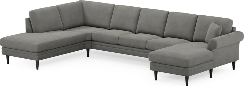 Eden - 3-sits soffa med divan vänster och schäslong höger - Grå