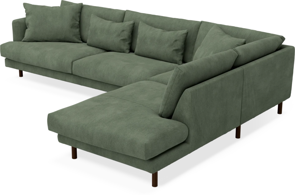 Harper - 3-sits soffa med divan höger - Grön