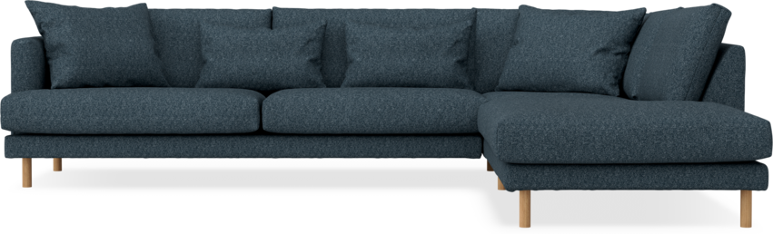 Harper - 3-sits soffa med divan höger - Blå