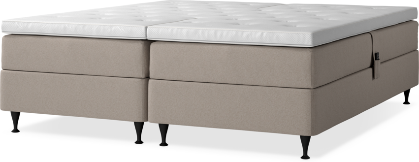 Delux Sense - Ställbar säng, dubbelsäng med bäddmadrass - Beige