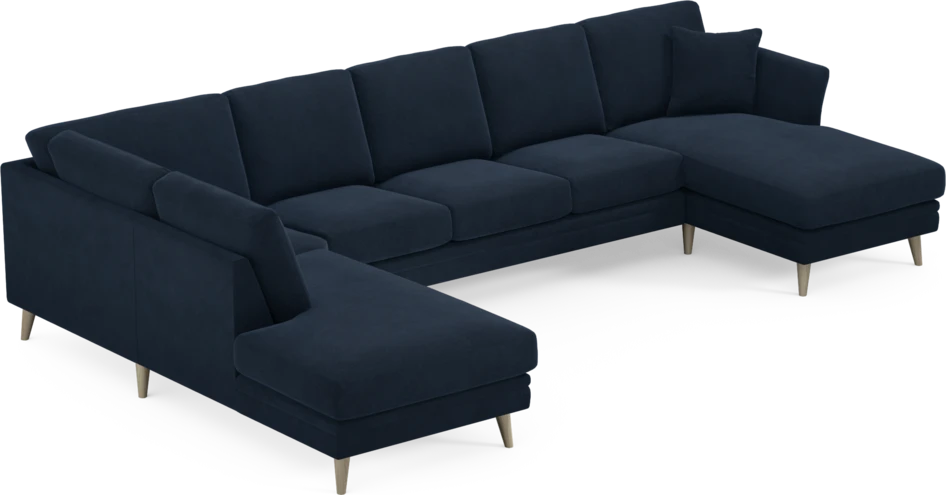 Eden - 3-sits soffa med divan vänster och schäslong höger - Blå
