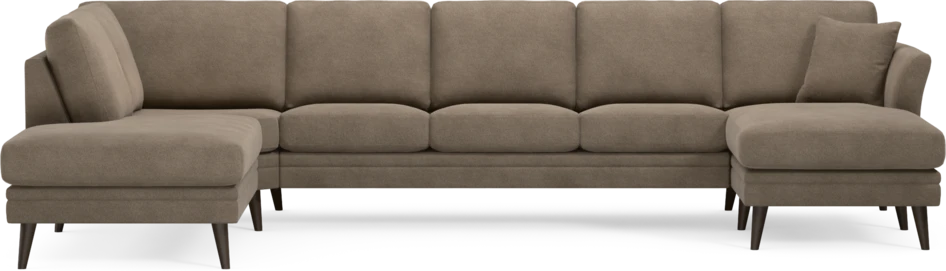 Eden - 3-sits soffa med divan vänster och schäslong höger - Brun