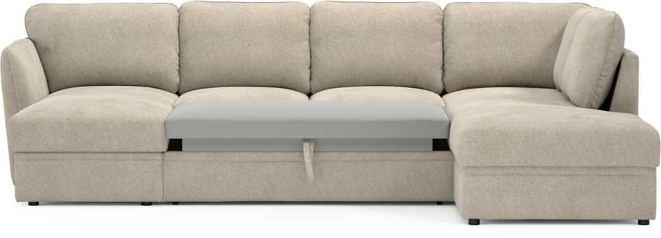 Öland - Bäddsoffa med schäslong vänster och divan höger - Beige