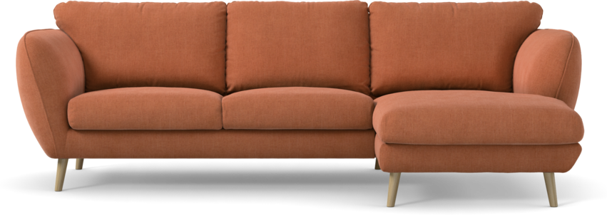 Madison - 2-sits soffa med schäslong höger - Orange