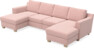 Friday - 2-sits soffa med två schäslonger - Rosa