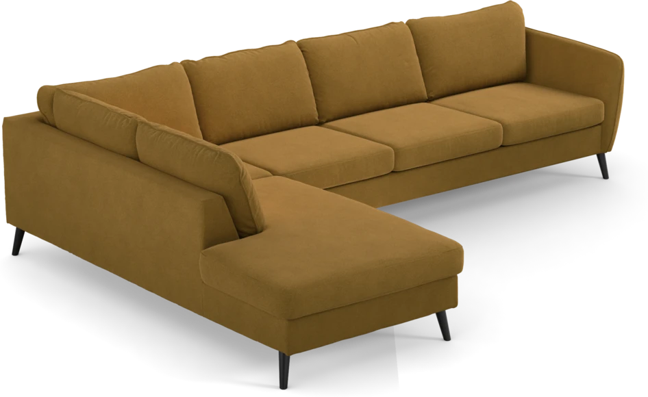 County - 3-sits soffa med divan vänster - Gul