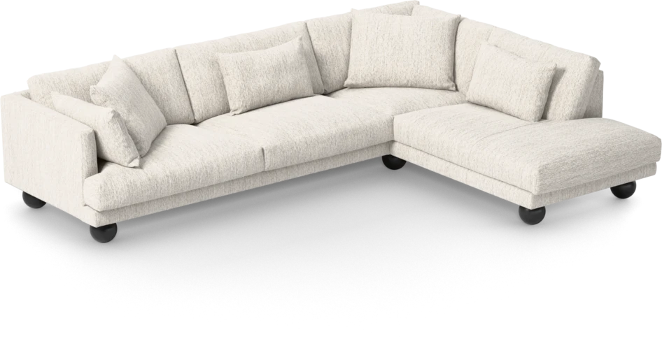 Harper - 3-sits soffa med divan höger - Grå