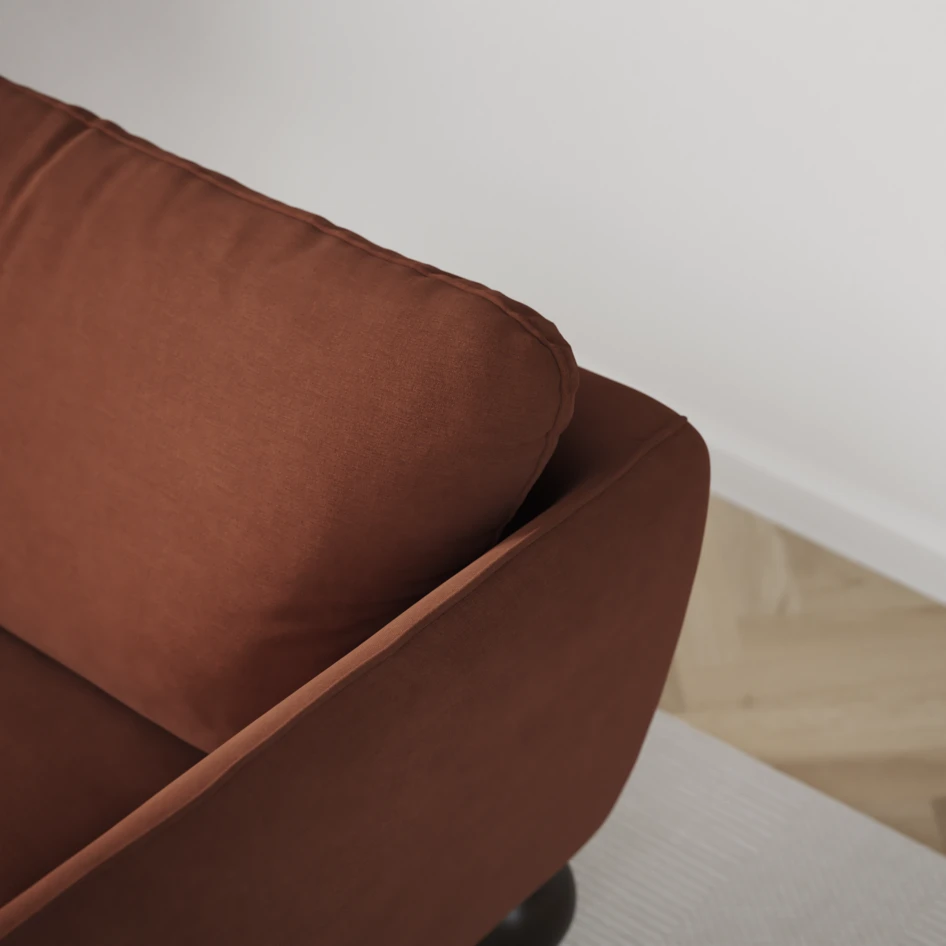 Madison Lux - 2-sits soffa med divan vänster och schäslong höger - Röd