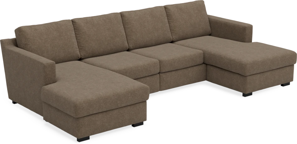 Friday - 2-sits soffa med två schäslonger - Brun