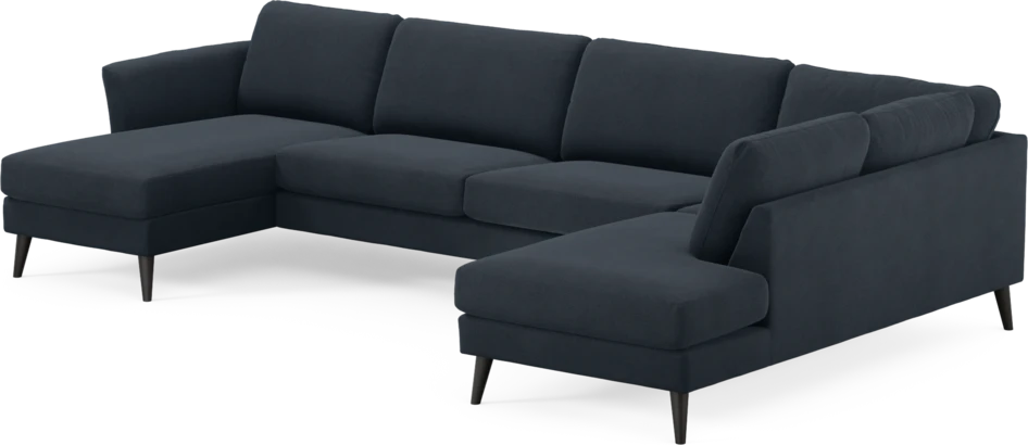 Bridge - 3-sits soffa med schäslong vänster och divan höger - Blå