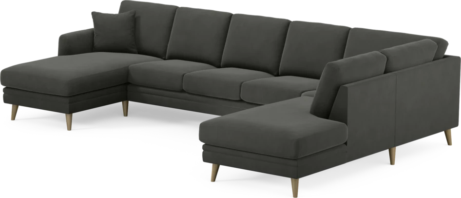 Eden - 3-sits soffa med schäslong vänster och divan höger - Grå