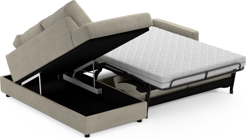 Lindö - Bäddsoffa 2,5-sits med divan - Beige
