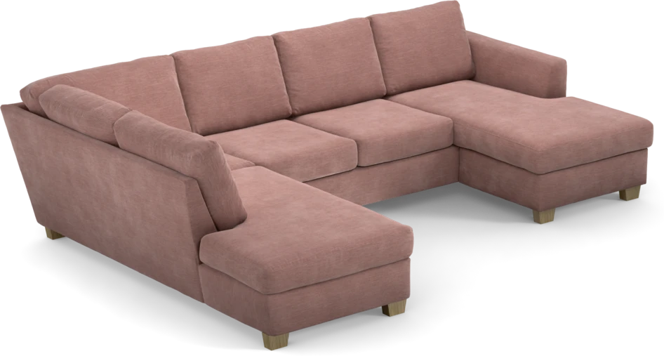 Friday - 3-sits soffa med divan vänster och schäslong höger - Rosa