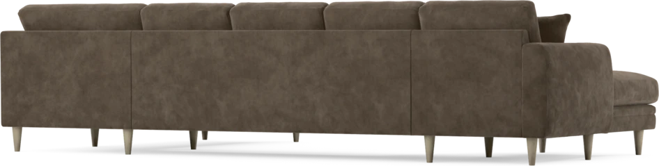 Eden - 3-sits soffa med schäslong vänster och divan höger - Brun