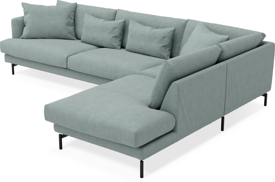 Harper - 3-sits soffa med divan höger - Grön
