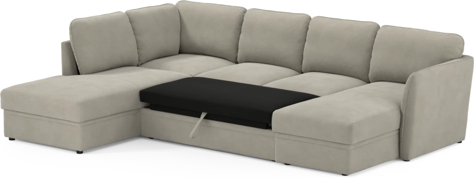 Öland - Bäddsoffa med divan vänster och schäslong höger - Brun