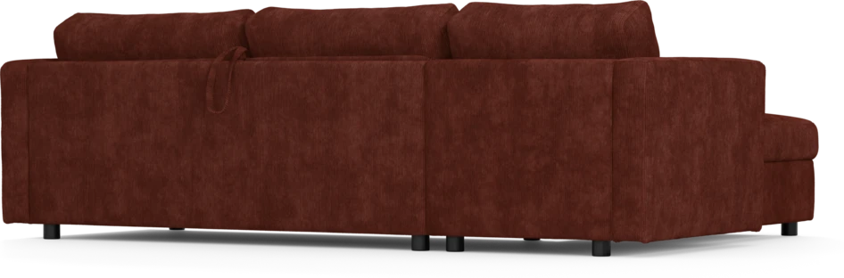 Lindö - Bäddsoffa 2,5-sits med schäslong, vändbar - Röd