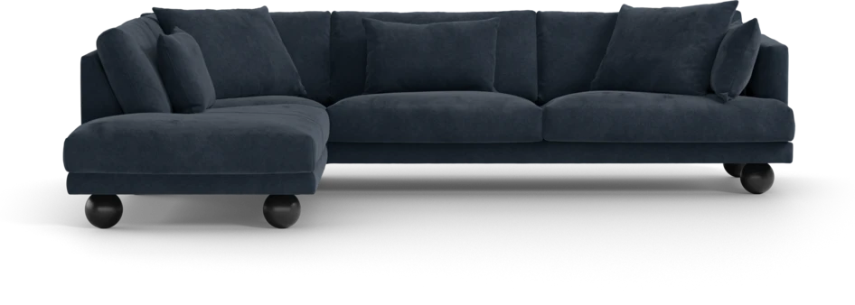 Harper - 3-sits soffa med divan vänster - Blå