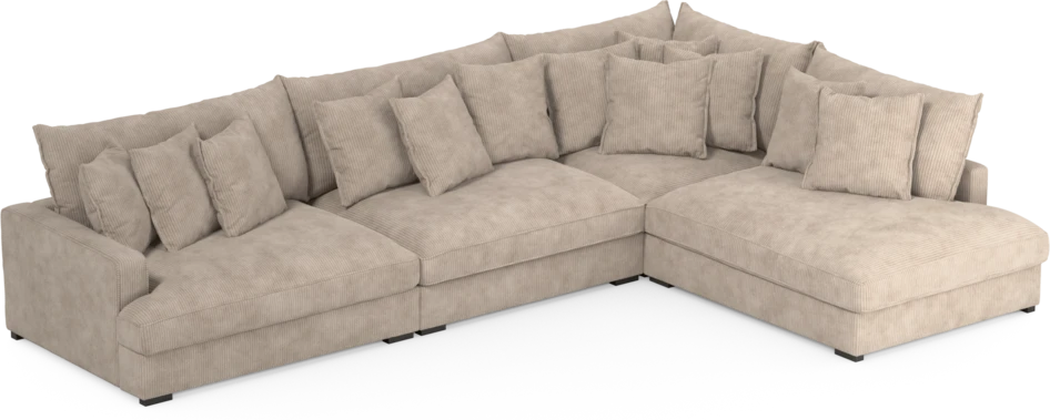 Rossi - 4-sits soffa med divan höger - Beige