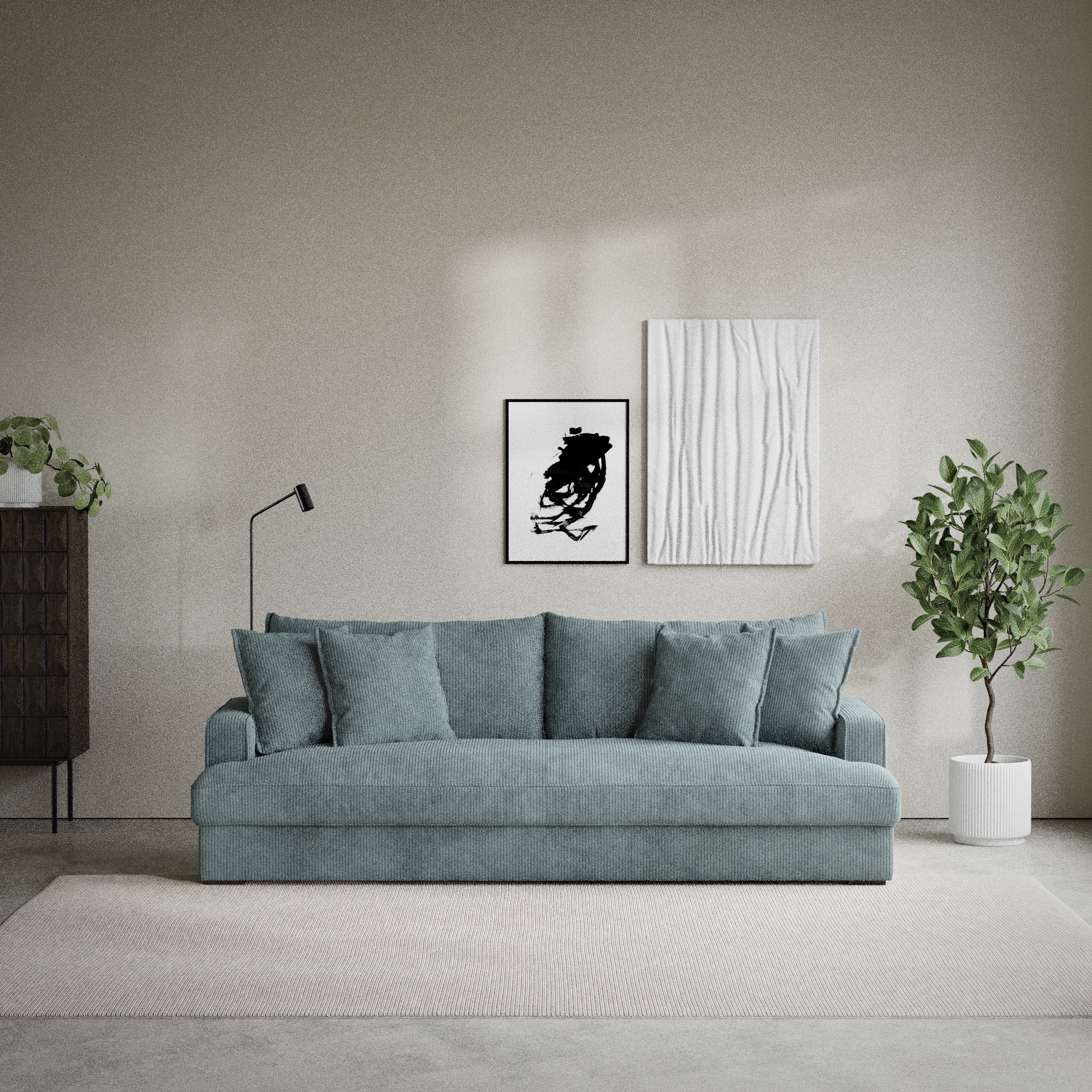 Mila - 4-sits soffa, hel dyna - inspiration