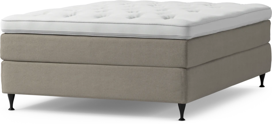 Delux Sense - Kontinentalsäng, enkelsäng 140 cm med bäddmadrass och sängben - Beige