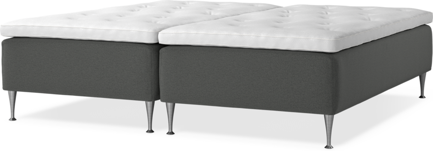 Delux Dream - Ramsäng, dubbelsäng med bäddmadrass - Grå