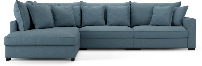 Rossi - 3-sits soffa med divan vänster - Blå
