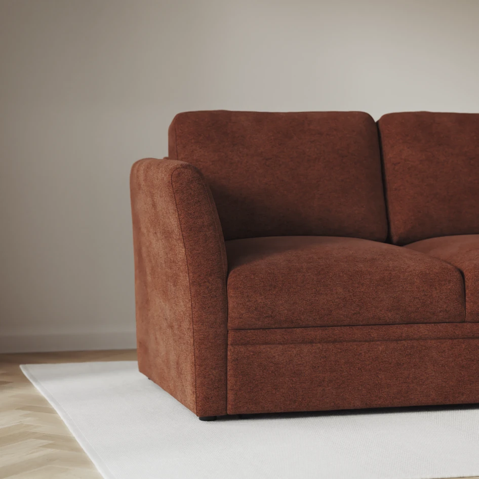 Öland - Bäddsoffa med divan vänster och schäslong höger - Orange