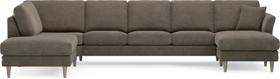 Eden - 3-sits soffa med divan vänster och schäslong höger - Brun