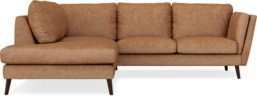 Madison - 2-sits soffa med divan vänster - Orange