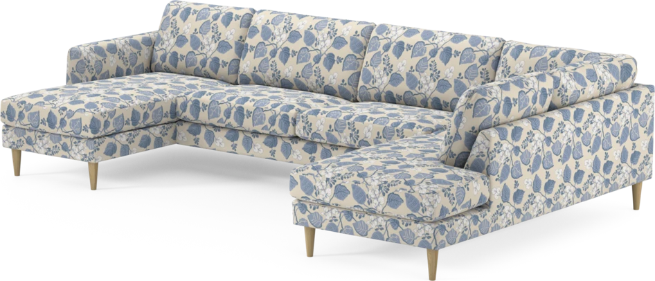 Bridge - 3-sits soffa med schäslong vänster och divan höger - Blå