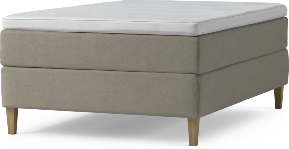 Delux Exclusive - Kontinentalsäng, enkelsäng 140 cm med bäddmadrass och sängben - Beige