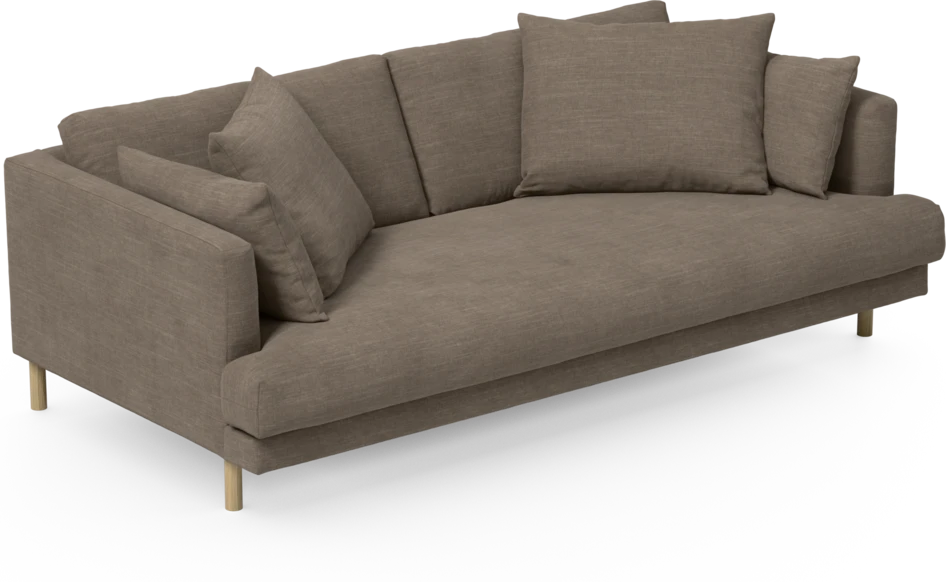 Harper - 3-sits soffa, hel dyna - Brun