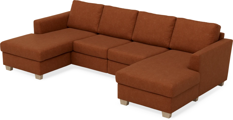 Friday - 2-sits soffa med två schäslonger - Orange
