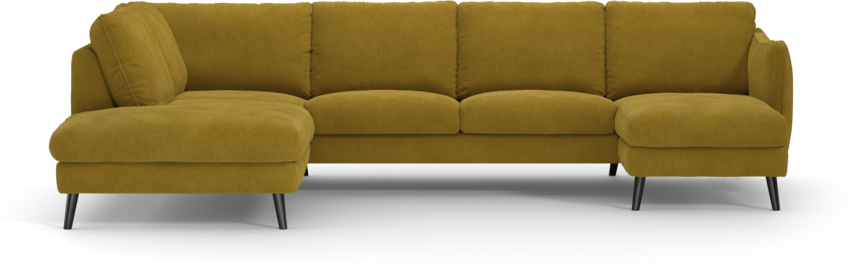 Madison Lux - 2-sits soffa med divan vänster och schäslong höger - Gul