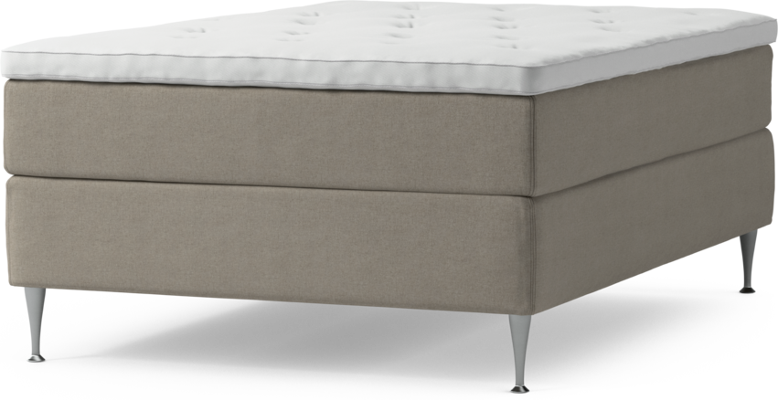 Delux Dream - Kontinentalsäng, enkelsäng 140 cm med bäddmadrass och sängben - Beige