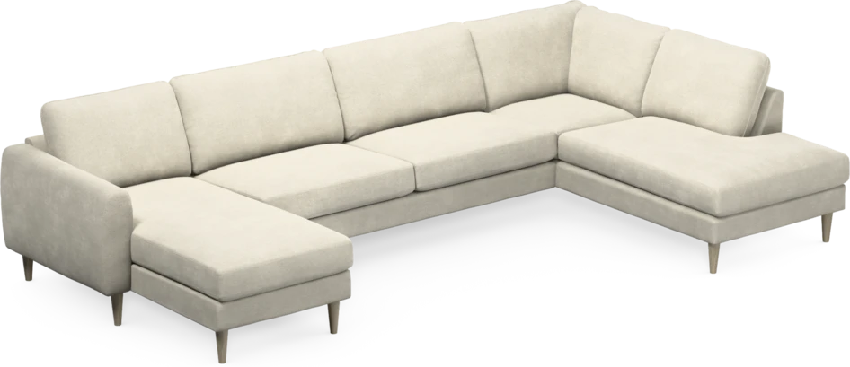 Bridge - 3-sits soffa med schäslong vänster och divan höger - Vit