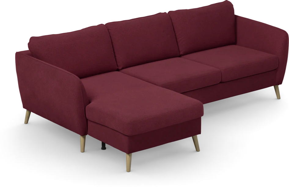 County - 3-sits soffa med flyttbar schäslong - Röd