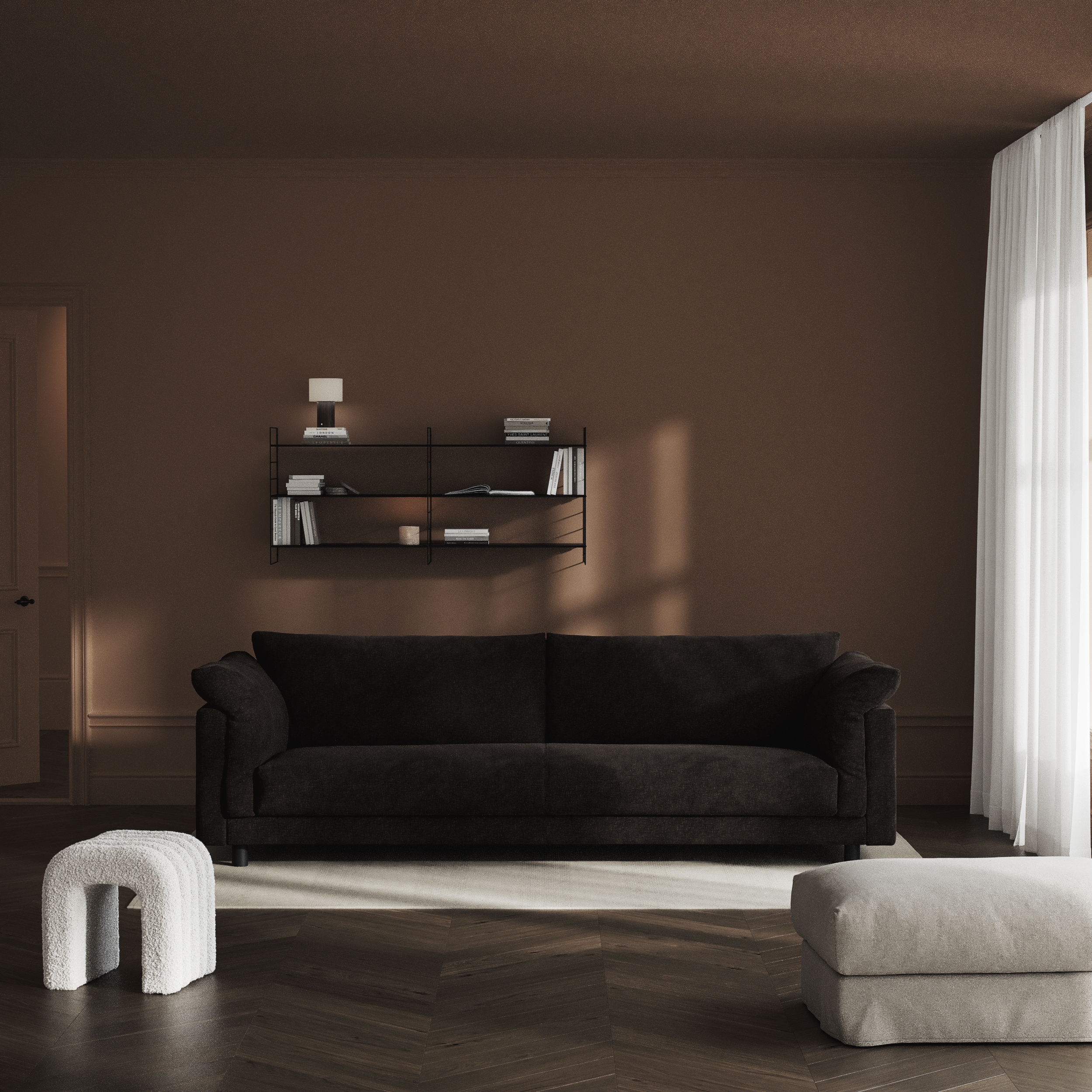Cherrie - 4-sits soffa, hel dyna, fast klädsel - inspiration