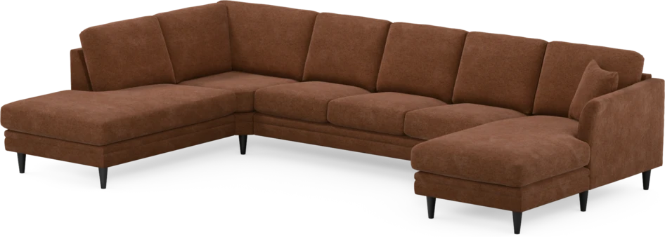 Eden - 3-sits soffa med divan vänster och schäslong höger - Orange