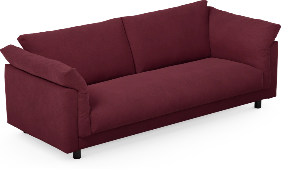 Cherrie - 3-sits soffa, hel dyna, fast klädsel - Röd