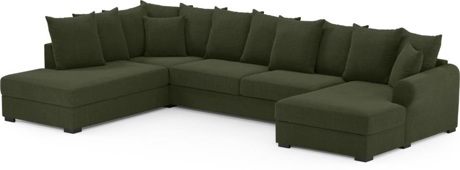 Town - 3-sits soffa med divan vänster och schäslong höger - Grön