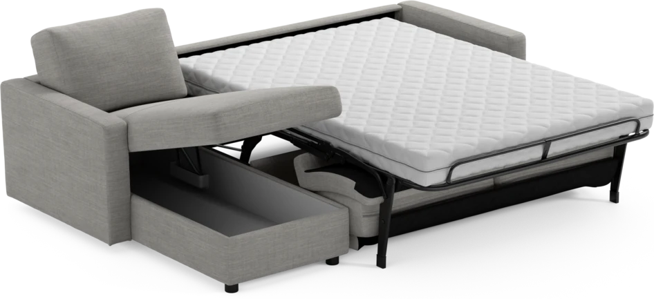 Lindö - Bäddsoffa 2,5-sits med schäslong, vändbar - Brun