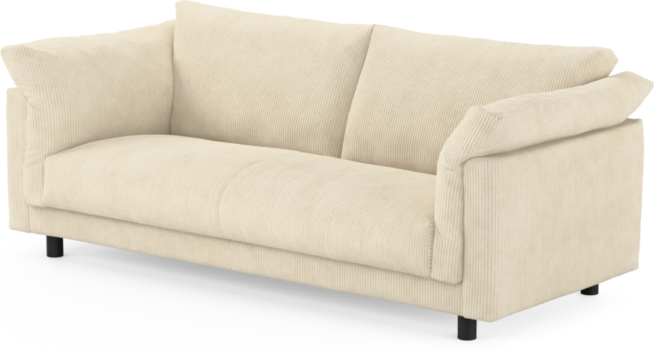 Cherrie - 2,5-sits soffa, hel dyna, fast klädsel - Vit