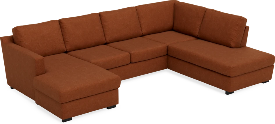 Friday - 3-sits soffa med schäslong vänster och divan höger - Orange