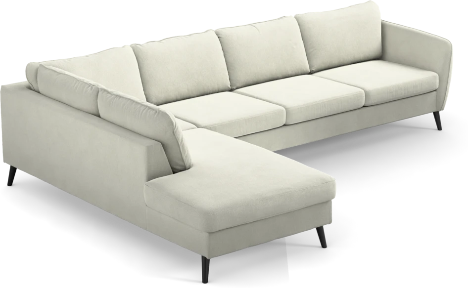 County - 3-sits soffa med divan vänster - Vit